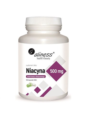Vitamina B3, niacina, nicotinamida 500 mg, 100 cápsulas