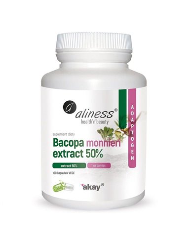 Extrato de Bacopa monnieri 50%, 500 mg, 100 Vege Caps