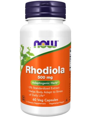 Rhodiola rosea 500 mg, 60 cápsulas vegetais