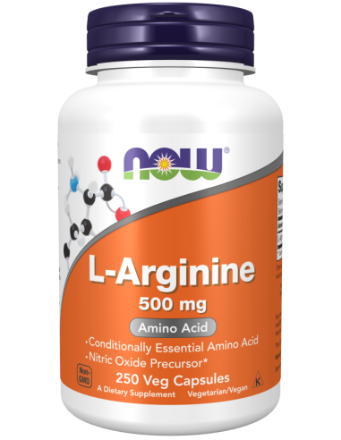 L-arginina 500mg, 250 cápsulas.